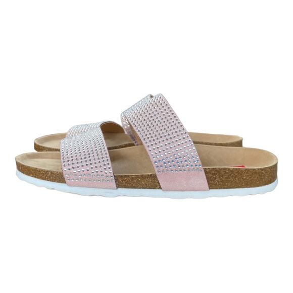 UNIONBAY Momo Slide Pink Rhinestone Double Strap Women’s Size 8 - Picture 5 of 8
